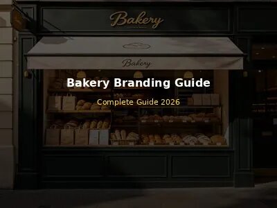 Modern artisan bakery storefront with attractive branded signage, elegant window display with fresh bread and pastries, professional bakery branding