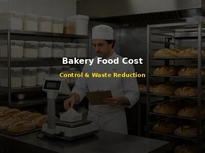 Bakery manager weighing ingredients on digital scale and checking inventory in commercial bakery kitchen