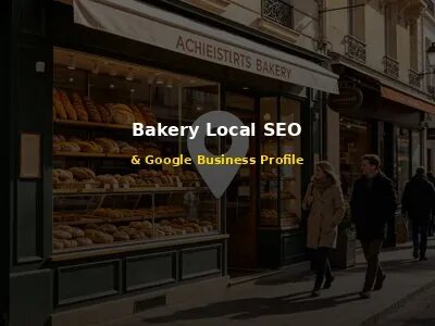 Modern artisan bakery storefront with Google Maps location pin, customers walking by