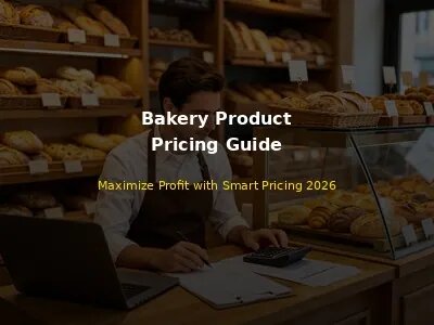 Bakery product pricing guide - bakery owner calculating prices with calculator at bakery counter