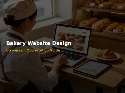 Bakery owner look overing website design and analytics on laptop and tablet