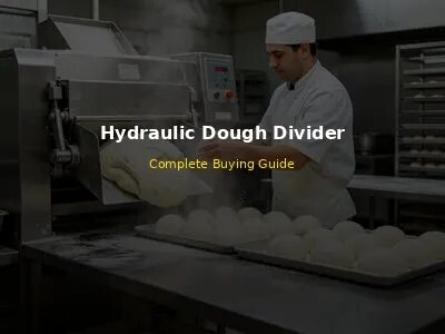 Commercial hydraulic dough divider machine in modern bakery kitchen portioning dough into uniform dough balls