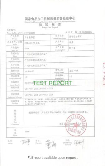 Test Report - Dough Moulder (Part 2)